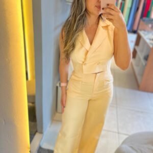 CONJUNTO COLETE AMARELO P